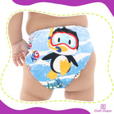 Washable & Reusable Baby Cloth Diaper With Adjustable Size Button (Set of 2)